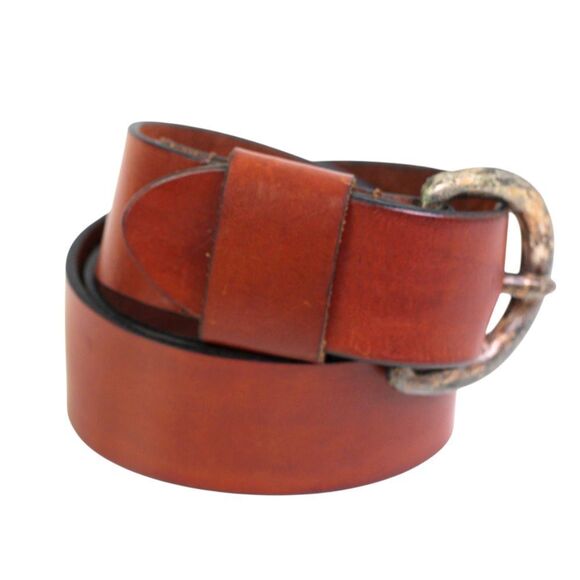 CLASSIC BROWN GENUINE LEATHER 1 1/2"Wd DRESS CASUAL WOMEN'S BELT Size S/M (57T - Picture 6 of 11